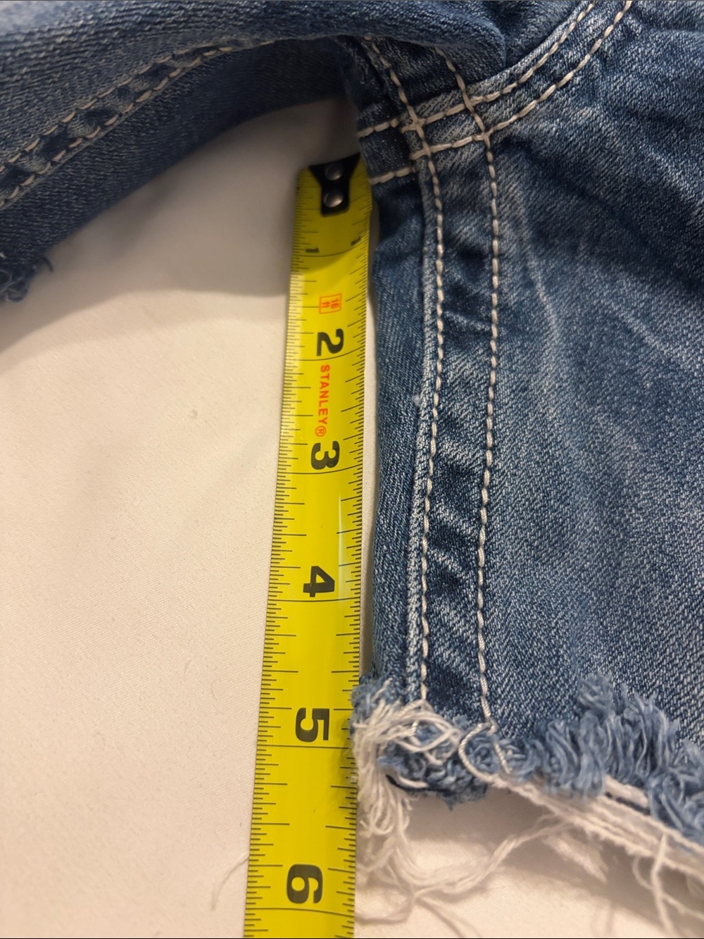Miss Me Distressed Denim Cutoff Shorts in Blue - Picture 9 of 9